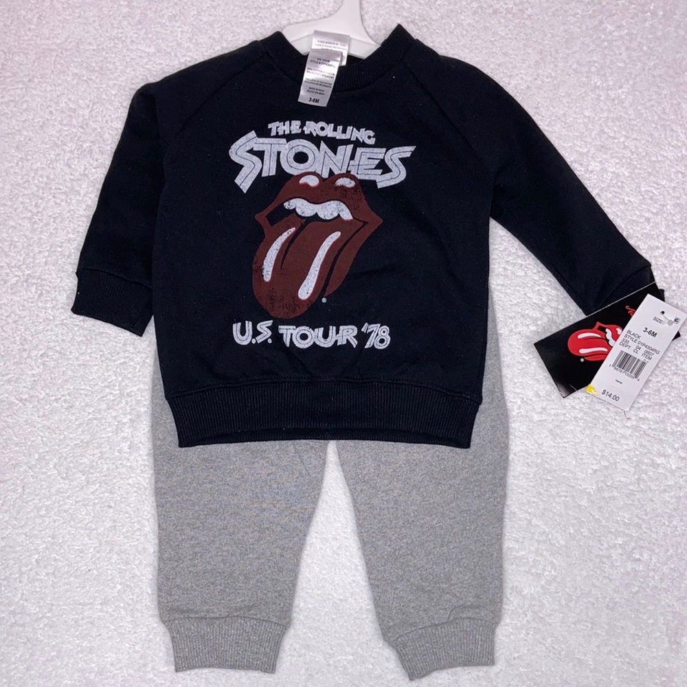 NWT Bravado Rolling Stones sweatsuit 3/6m